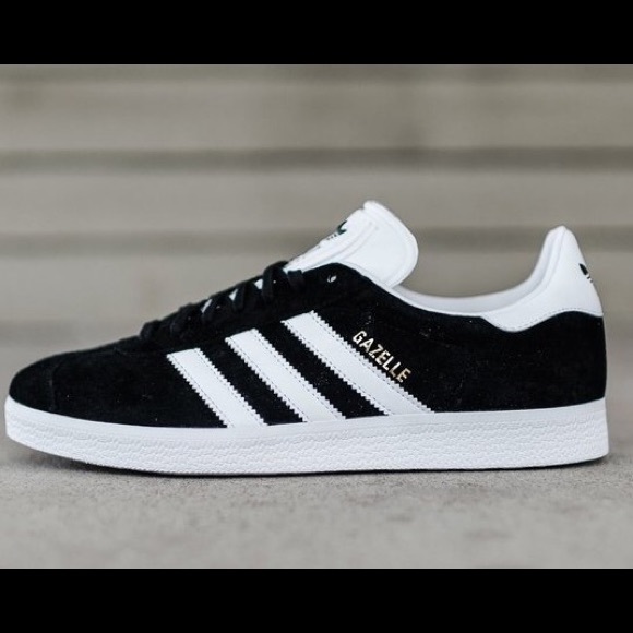 adidas gazelle black and white womens